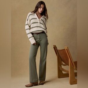 Faherty Women’s Stretch Terry Patch Pocket Pant in Olive - size 30